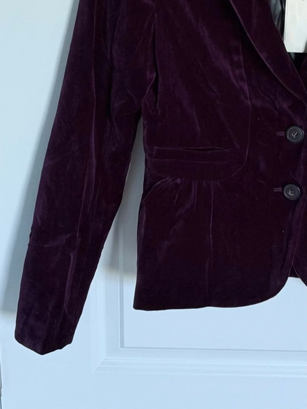 NEW J. Crew Women's Deep Plum Eden Velvet Blazer Jacket Size 0 39667